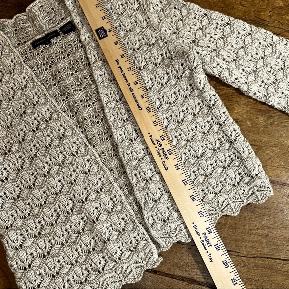 Jeanne Pierre Open Front Knit Cardigan Size Small Cream colored - Picture 6 of 9